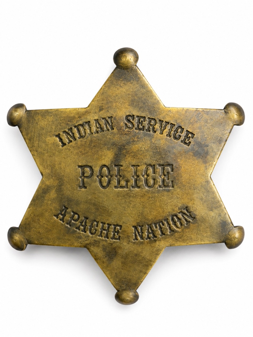 NEW Western Star Brass Badge Indian Service Apache Nation Police